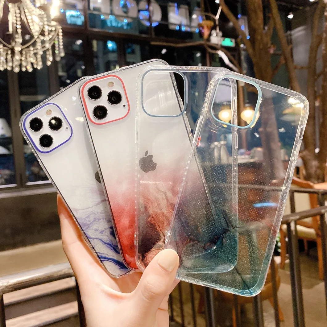 Hard Crystal Watercolor Glass Phone Case for iPhone 11 12 13 PRO, for iPhone 13 Case Lens Protection Watercolor