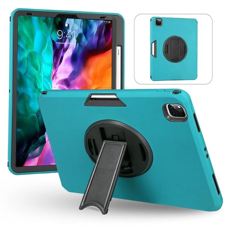 360 Degree Rotating Stand Hand Shoulder Strap TPU PC Cover Tablet Case for iPad PRO 12.9