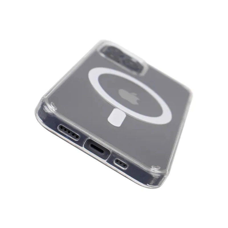 New Transparent Clear Acrylic TPU Magnetic Wireless Charging Case for Phone