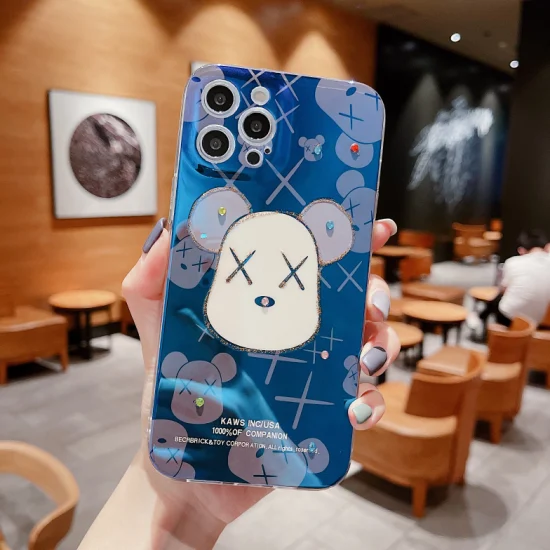 Street Fashion Kaws Luxury Brand Violent Bear Case for Apple iPhone 12 for Gloomy Bear Momo Mobile Phone IMD Soft Case