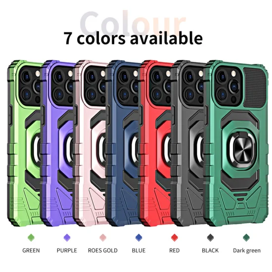 Magnetic Metal Kickstand Silicone Cell Phone PC Cover Case for iPhone 13/12/11/X/Xs Max