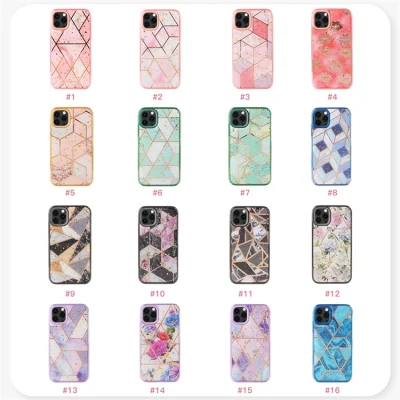 Ins Fashion Drop Glue Colorful Aesthetic IMD Marble Girl Phone Case for iPhone 13