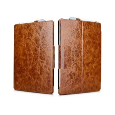 Newest Design High Quality Vintage Brown Real Leather Microsoft Surface PRO 4 Cover Tablet Cases