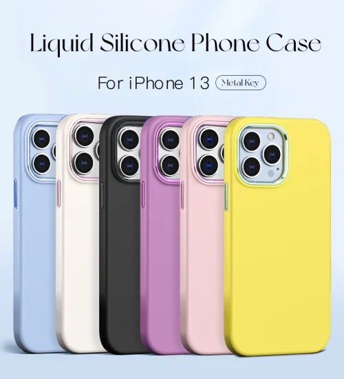 Wholesale Real Liquid Silicone Phone Case for iPhone 14 13 12 11 PRO Max Luxury Silicone Case Blue