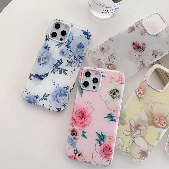 Popular Phone Case Flower for iPhone 11 PRO Xs Max Xr Women Fashion IMD Floral Prints Phone Cover Product Supply Cell Phone Accessories