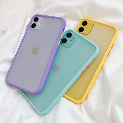 Mint Simple Matte Bumper Phone Case for iPhone 11 PRO Xr X Xs Max Se 6s Plus Shockproof Soft TPU Silicone Clear Case Cover