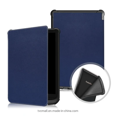 Universal Solid Color Leather Tablet Protective Case for Pocketbook 616/627/632/632 Plus - Dark Blue