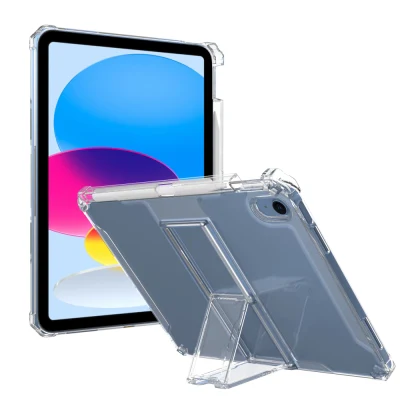 Transparent Acrylic PC Kickstand Flexible TPU Tablet Cover Case for iPad Air 4/5 10.9 Inch 2020 2022